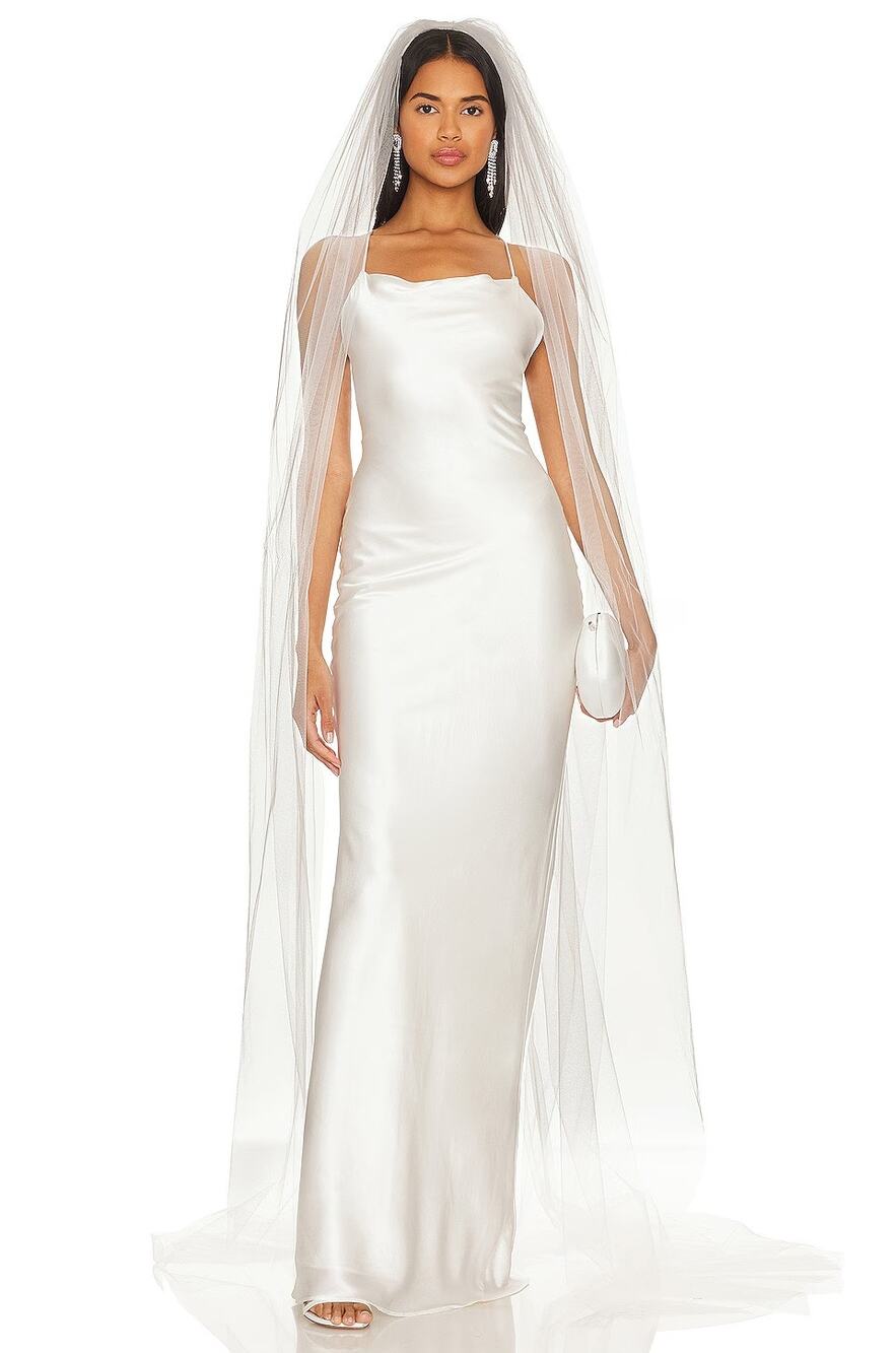 Ofrenda Studio Faculty Plain Tulle Veil Comb Cathedral Length Bride Wedding OS